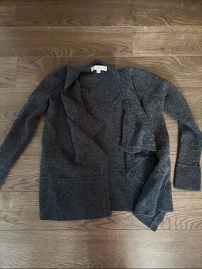 LOFT Charcoal Gray Open-Front Women's Cardigan
